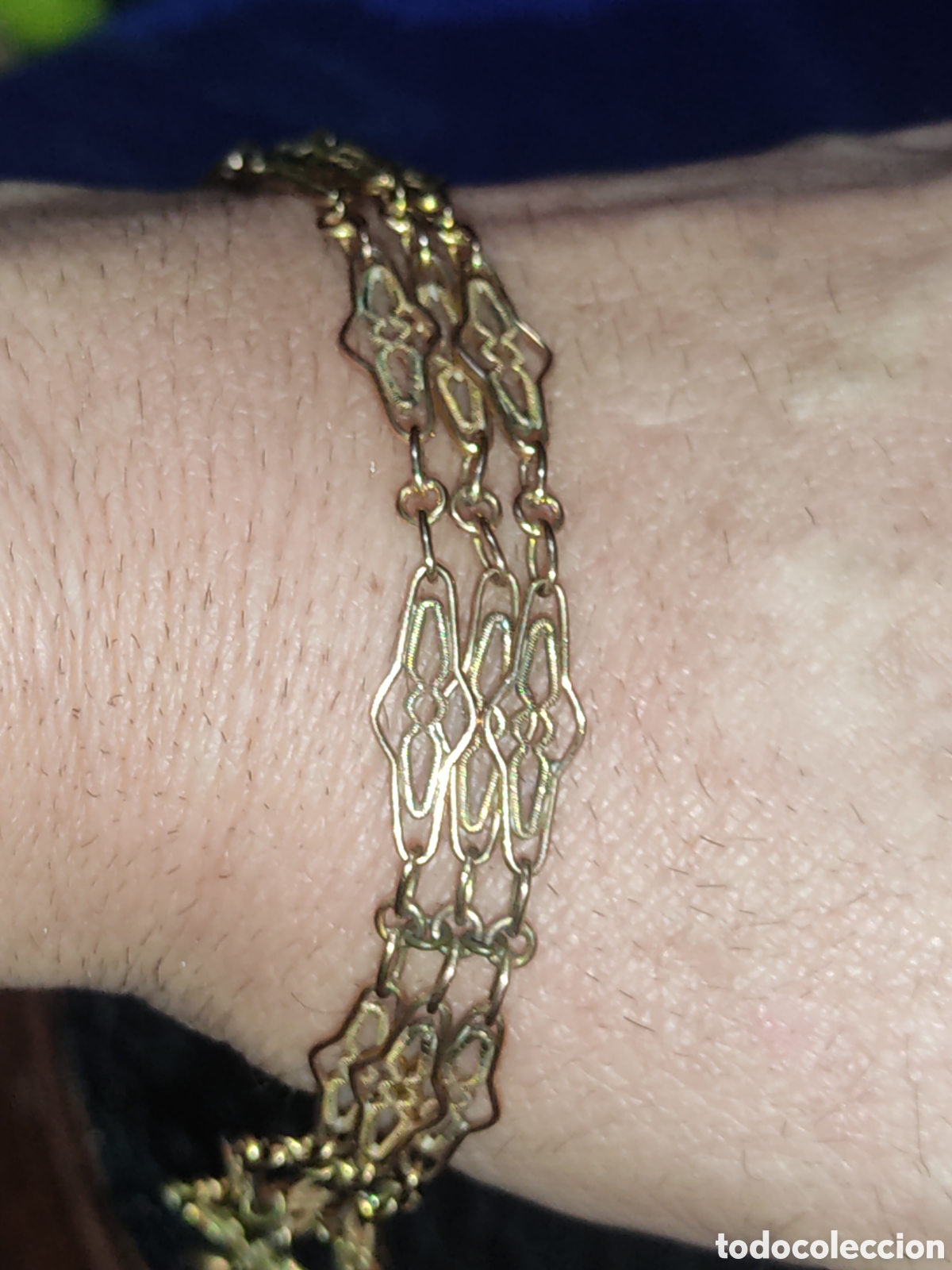Joyeria: Pulsera antogua isabelina ba&ntilde;ada en oro. - Foto 1