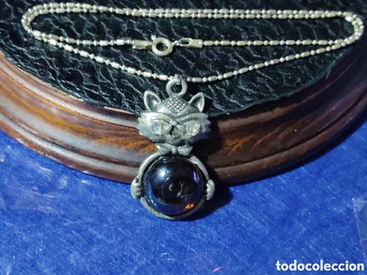 Joyeria: Colgante gato con bola y cadena. - Foto 1