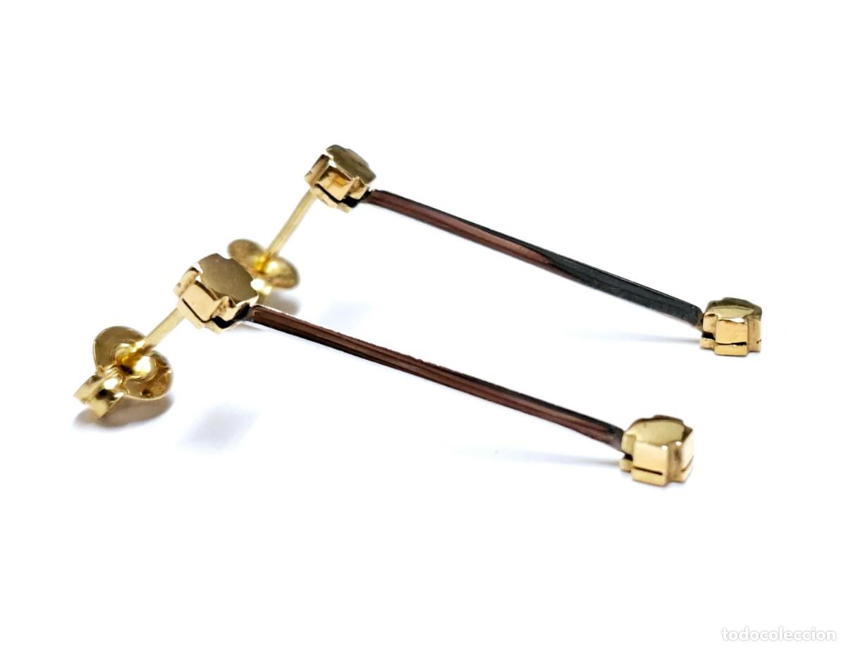 Joyeria: BELLOS PENDIENTES LARGOS DE ORO BLANCO Y AMARILLO - Foto 13
