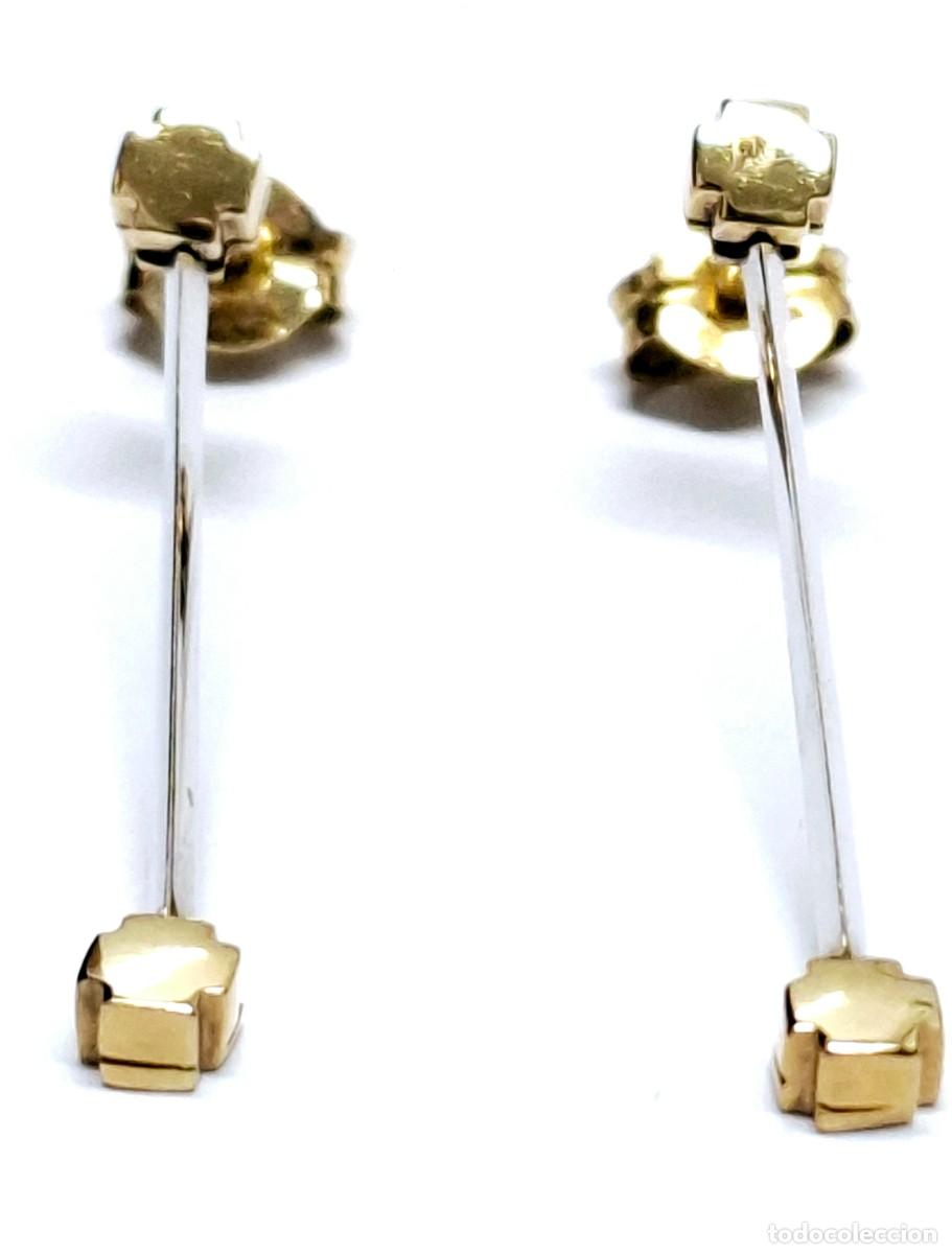 Joyeria: BELLOS PENDIENTES LARGOS DE ORO BLANCO Y AMARILLO - Foto 15