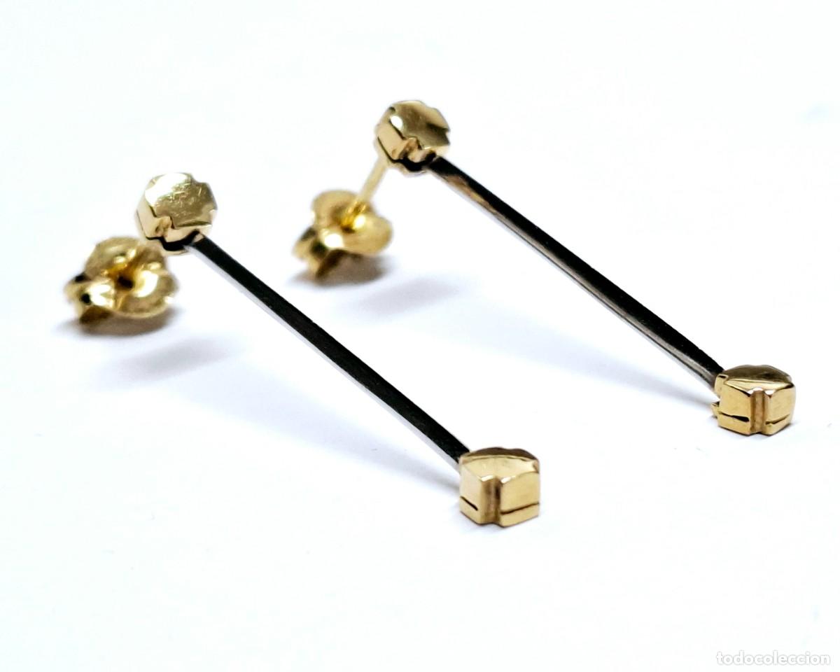 Joyeria: BELLOS PENDIENTES LARGOS DE ORO BLANCO Y AMARILLO - Foto 16