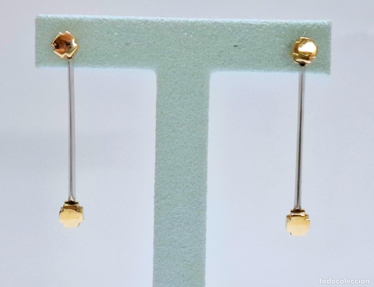 Joyeria: BELLOS PENDIENTES LARGOS DE ORO BLANCO Y AMARILLO - Foto 17
