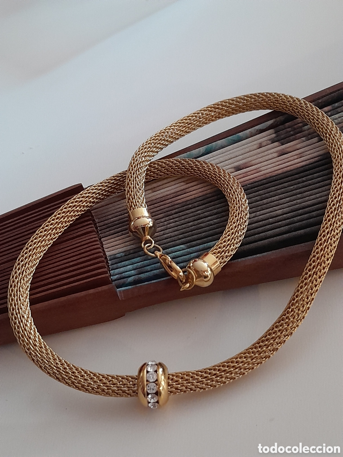 Joyeria: GARGANTILLA CHAPADA EN ORO CON RONDEL DE CRISTAL - Foto 6