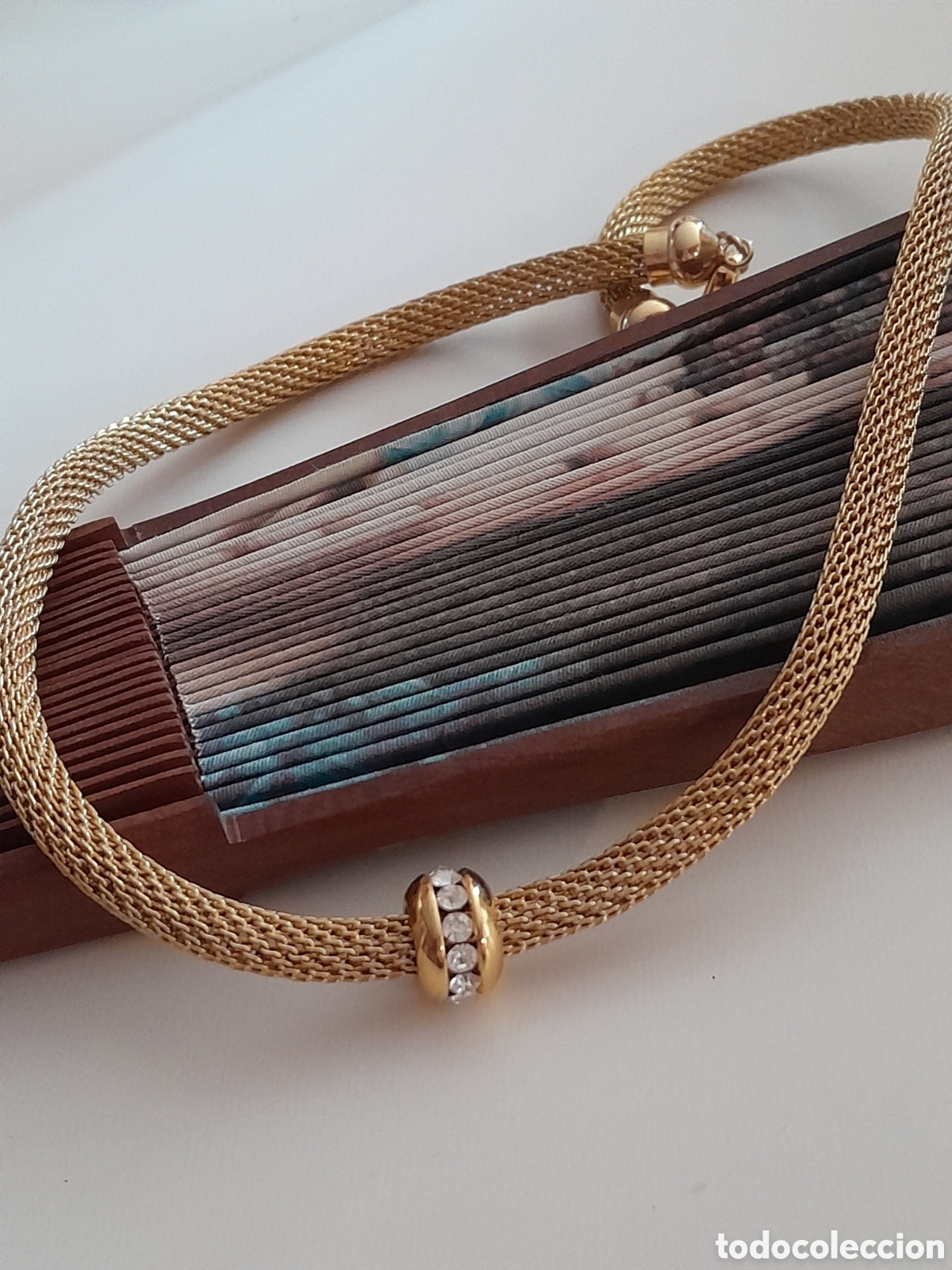 Joyeria: GARGANTILLA CHAPADA EN ORO CON RONDEL DE CRISTAL - Foto 3