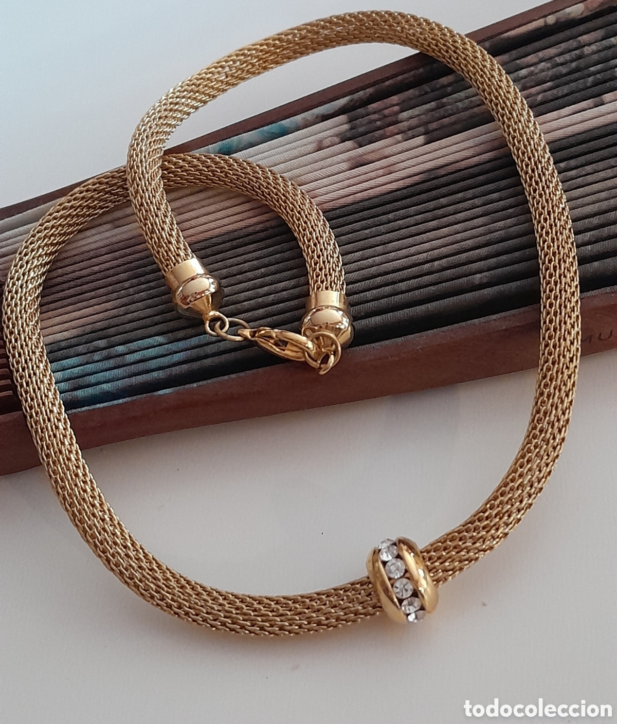 Joyeria: GARGANTILLA CHAPADA EN ORO CON RONDEL DE CRISTAL - Foto 2