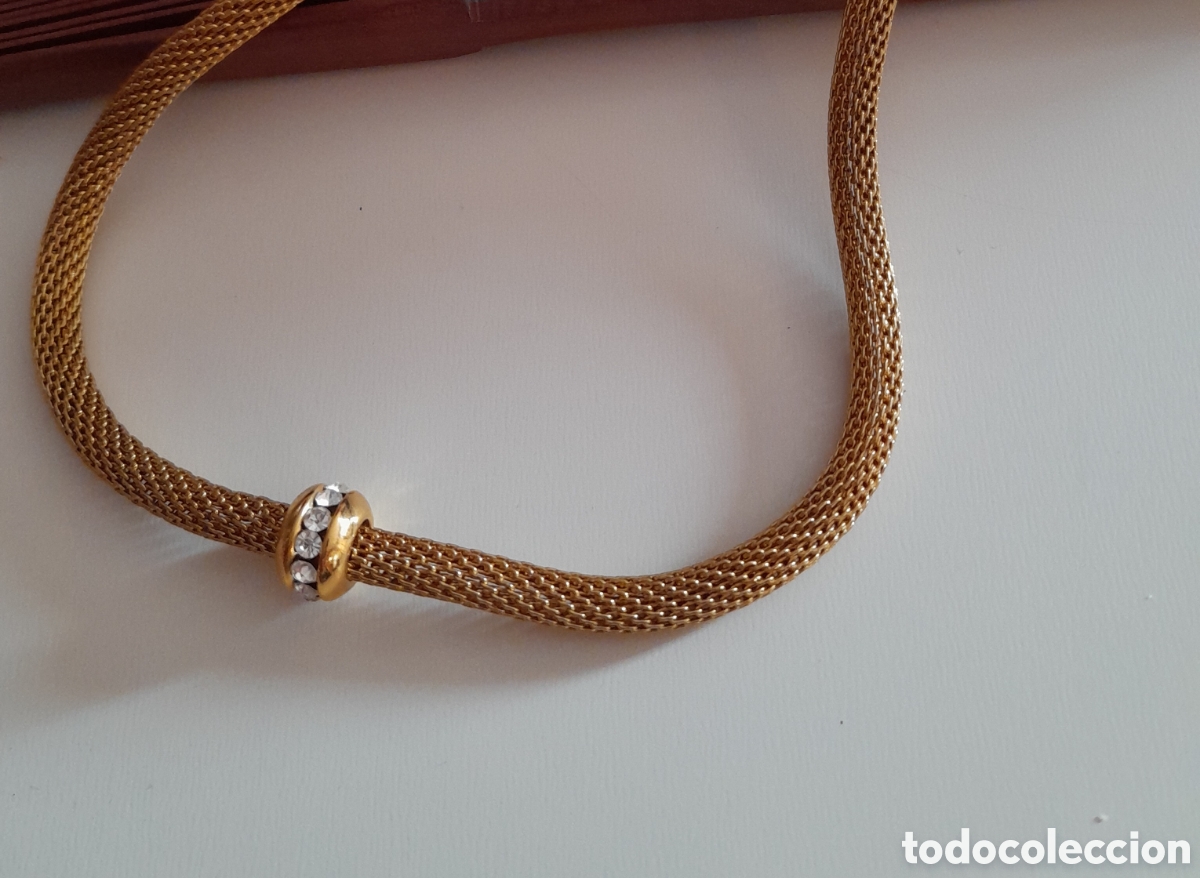 Joyeria: GARGANTILLA CHAPADA EN ORO CON RONDEL DE CRISTAL - Foto 1