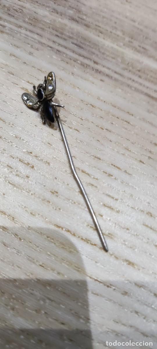 Joyeria: Antiguo broche o prendedor en plata representando una mosca, abeja... - Foto 2