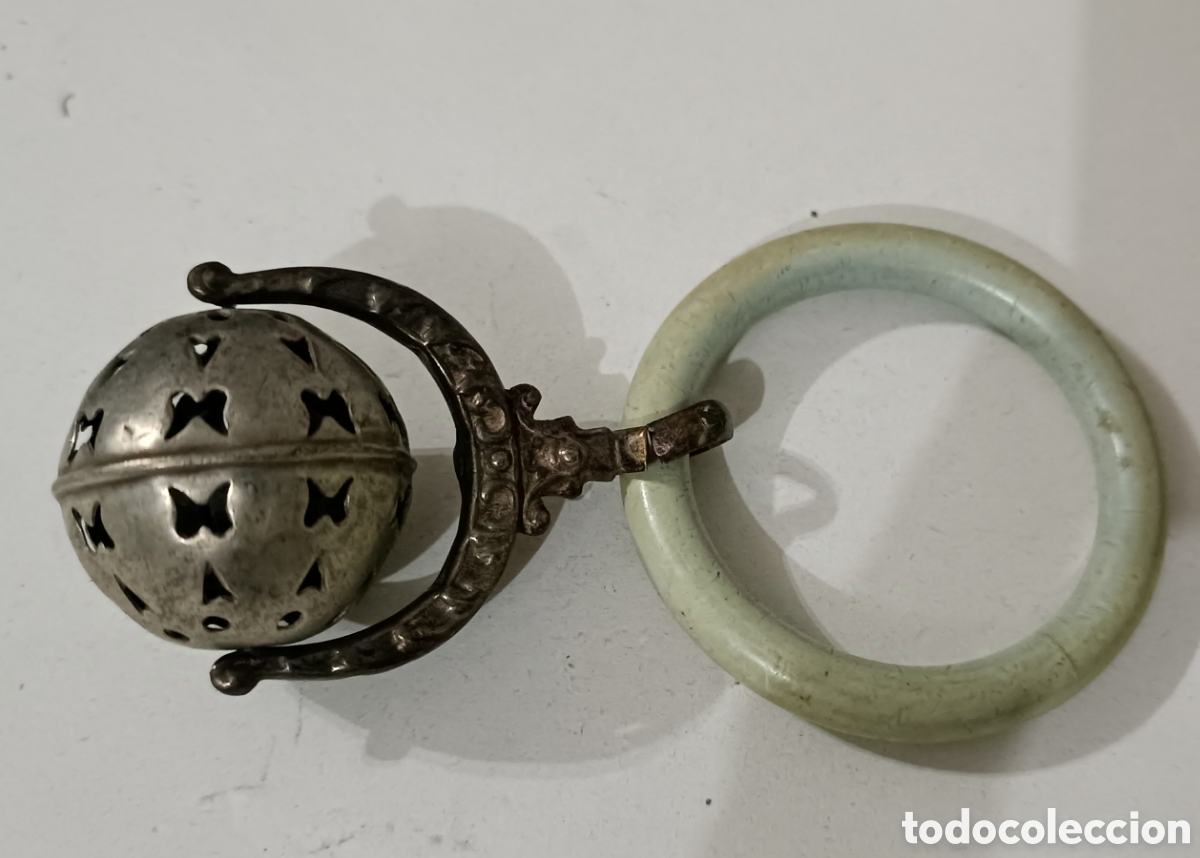 Joyeria: Antiguo sonajero de plata - Foto 1