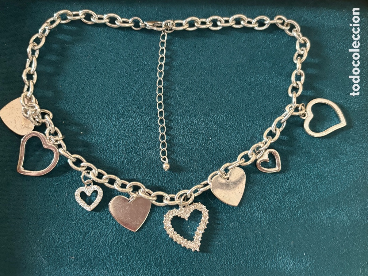 Joyeria: Gargantilla de corazones plateada - Foto 1
