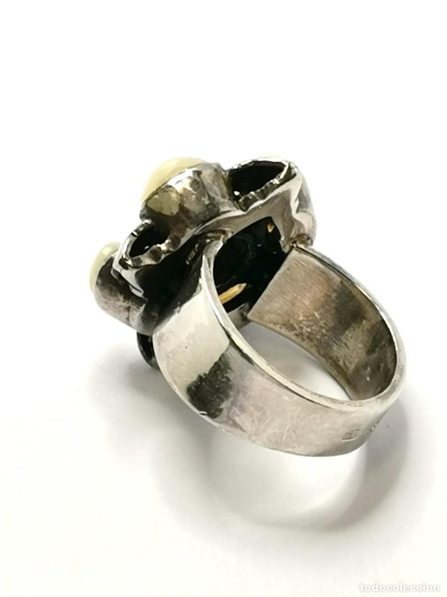 Joyeria: Anillo de Plata 925 con Perlas - 14 gr. - Foto 2