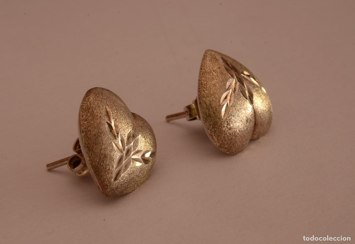 Joyeria: ORIGINALES PENDIENTES CORAZONES DE PLATA, VINTAGE - Foto 1