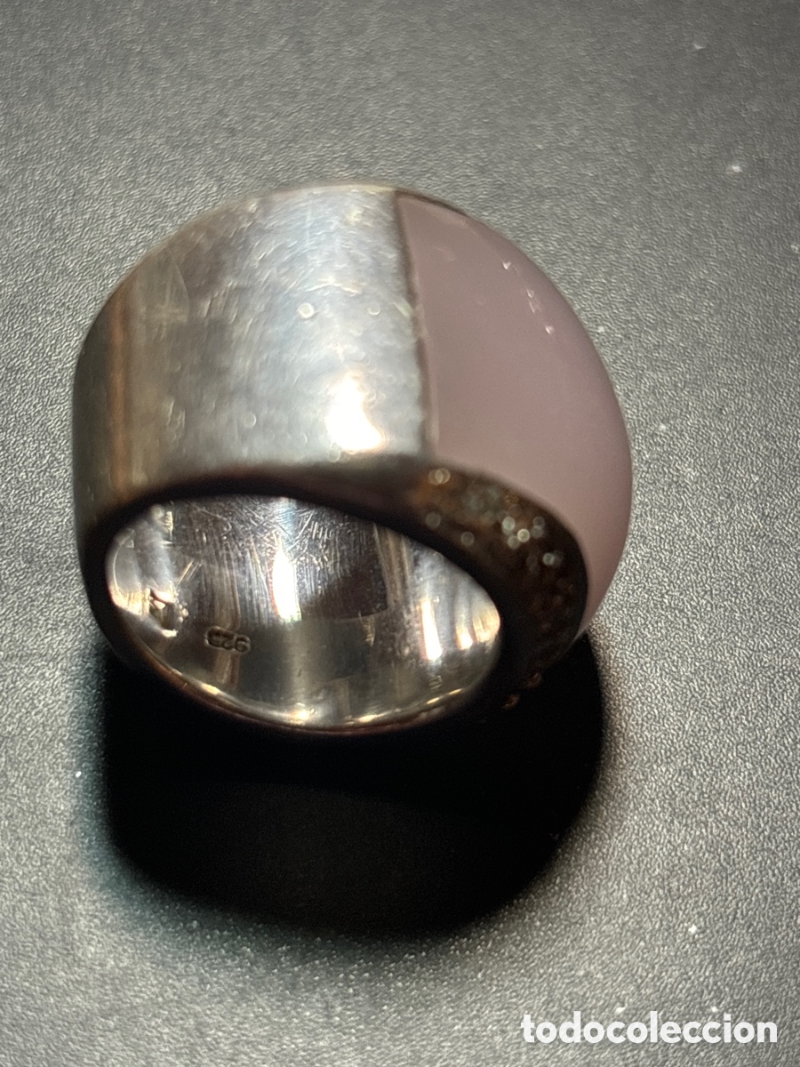 Joyeria: Anillo de plata con piedra rosa - Foto 2