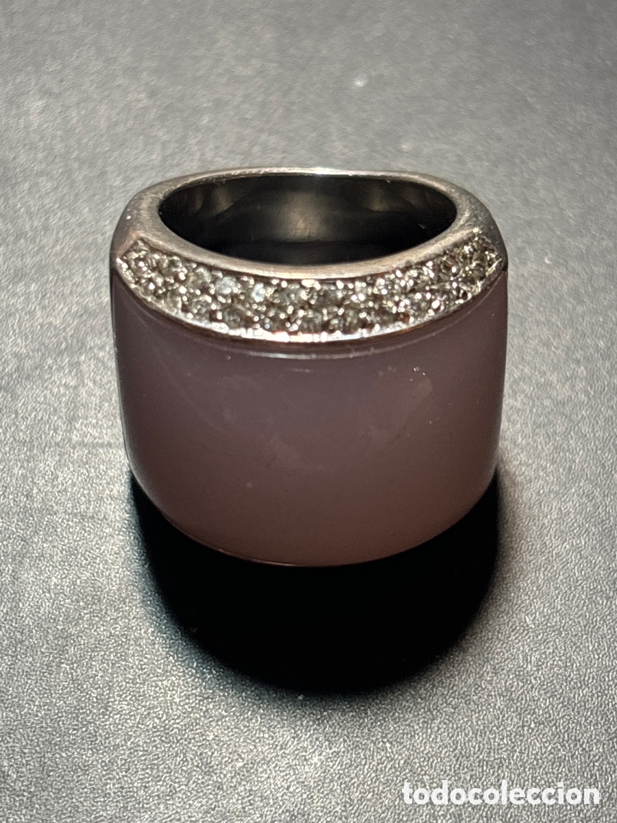 Joyeria: Anillo de plata con piedra rosa - Foto 1