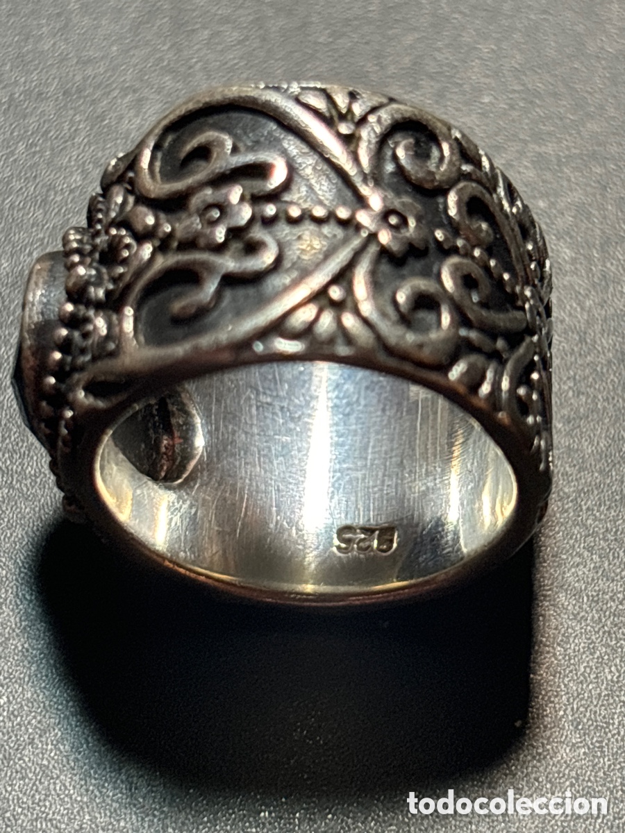 Joyeria: Anillo de plata de ley. Con piedra negra. - Foto 4