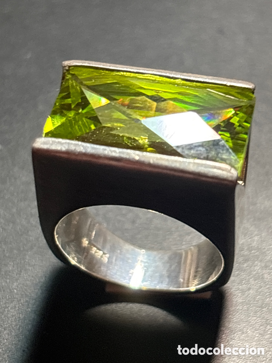Joyeria: Anillo de plata de ley con piedra verde - Foto 5