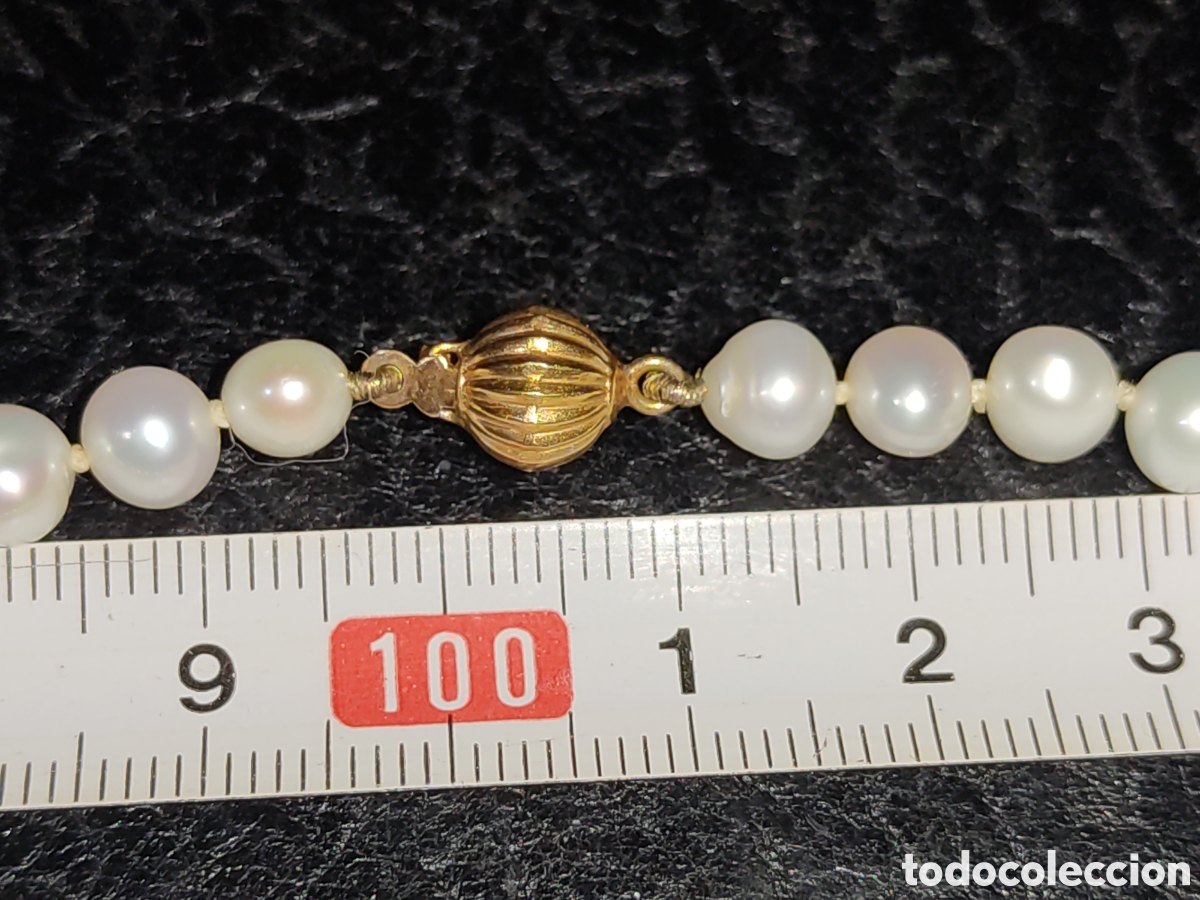 Joyeria: Pulsera de perlas de r&iacute;o con 2 cuentas y cierre de oro de 18K. - Foto 4