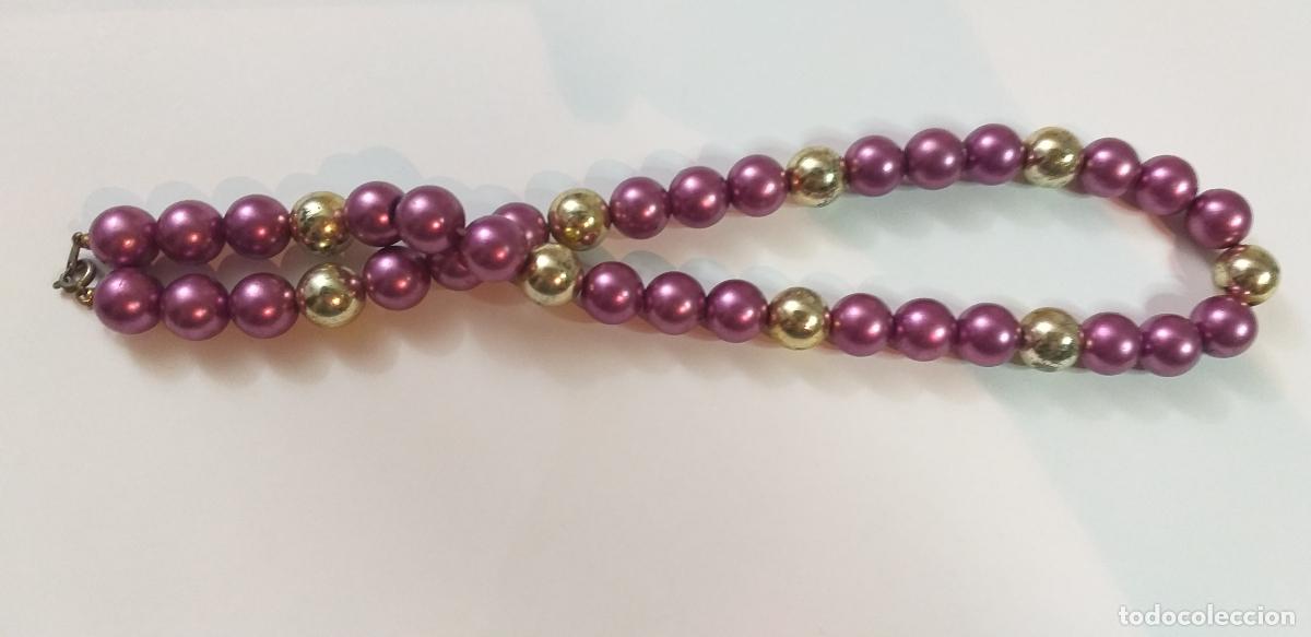 Joyeria: Collar. Bolas moradas y plateadas. - Foto 6