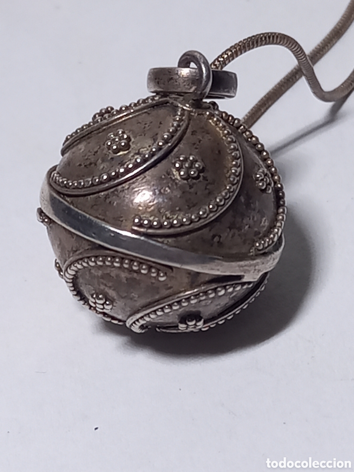 Joyeria: ANTIGUO CASCABEL EN PLATA CON CORD&Oacute;N. EXCELENTE SONIDO. - Foto 2