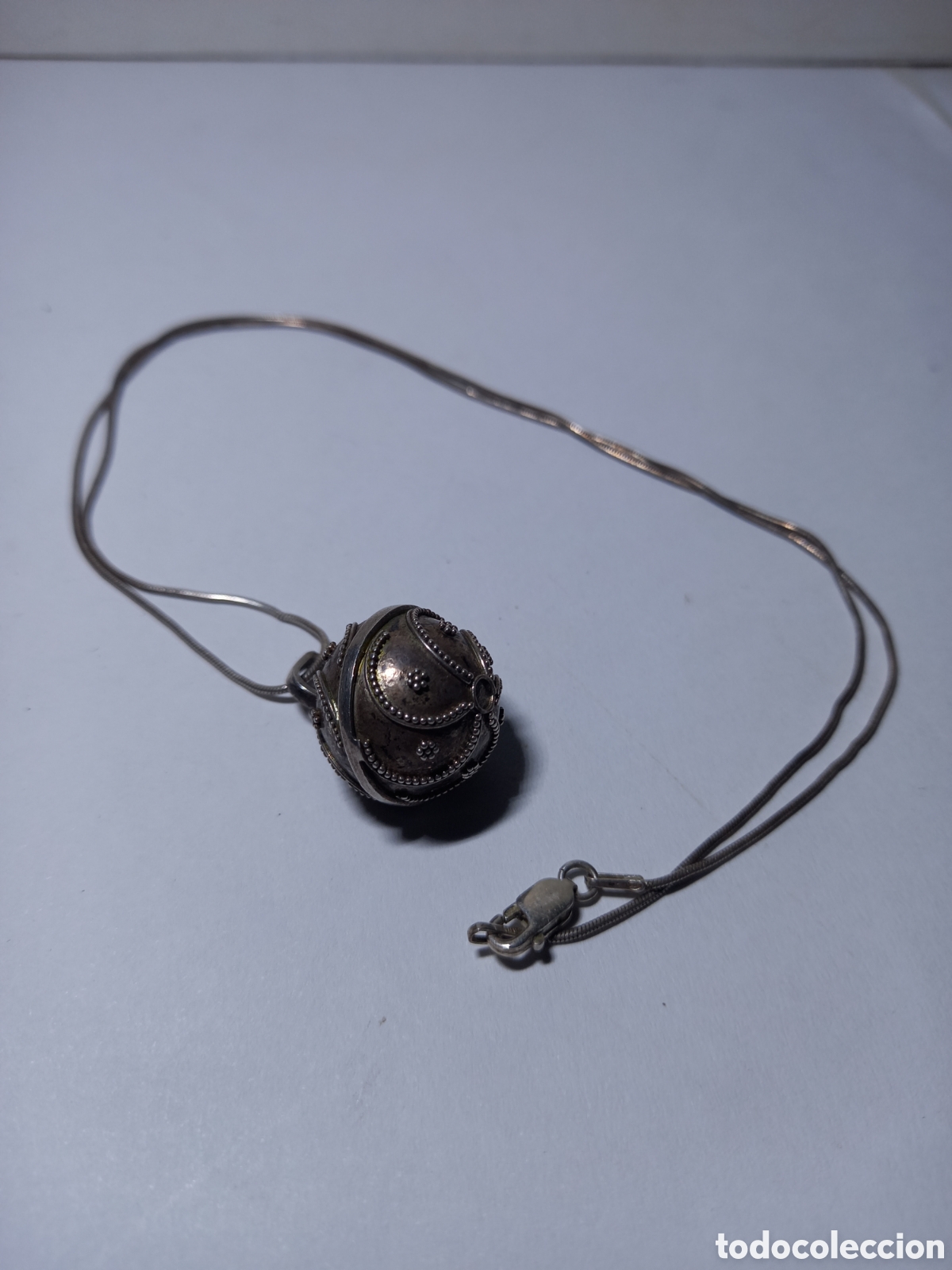 Joyeria: ANTIGUO CASCABEL EN PLATA CON CORD&Oacute;N. EXCELENTE SONIDO. - Foto 4