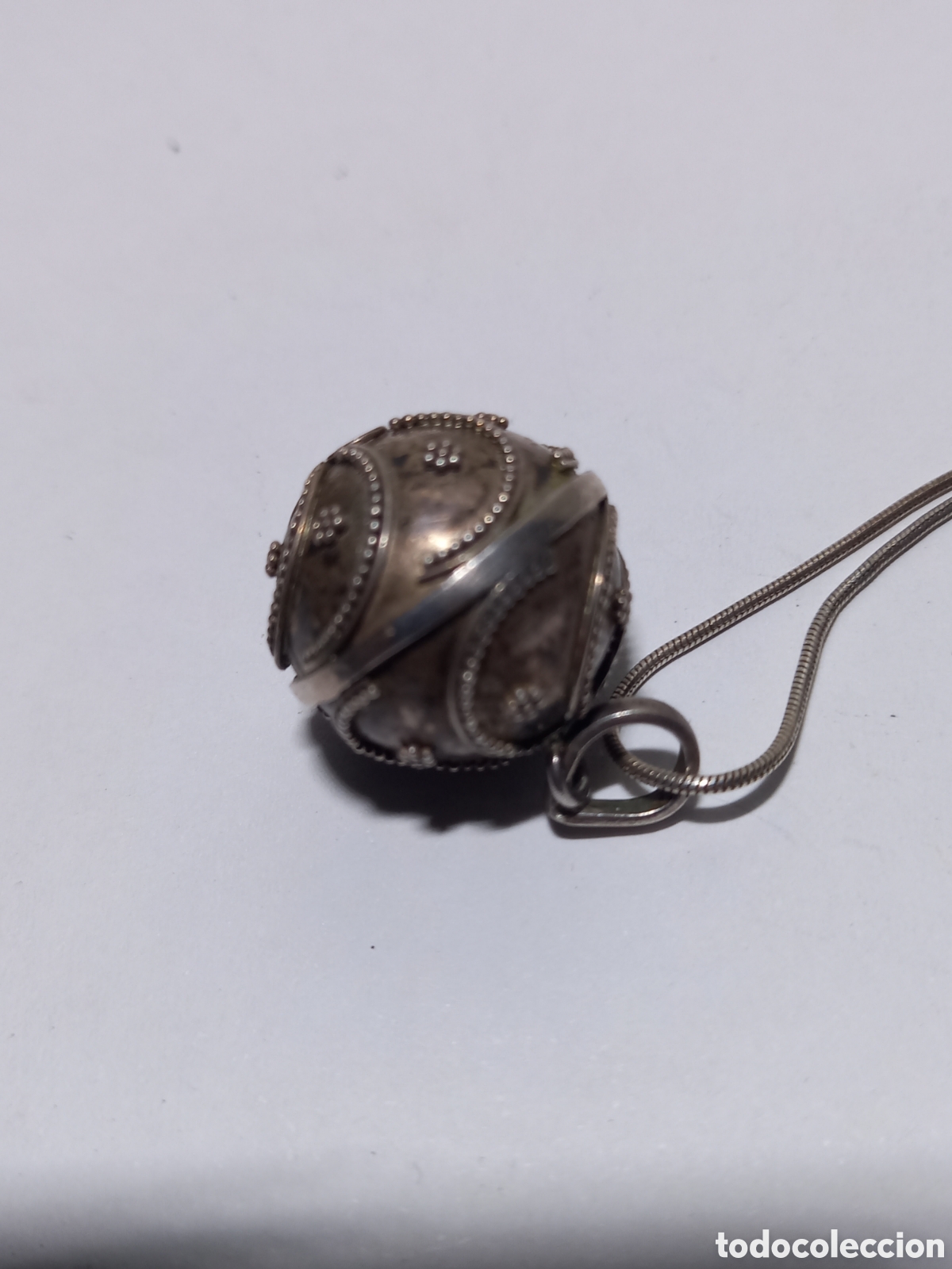 Joyeria: ANTIGUO CASCABEL EN PLATA CON CORD&Oacute;N. EXCELENTE SONIDO. - Foto 6