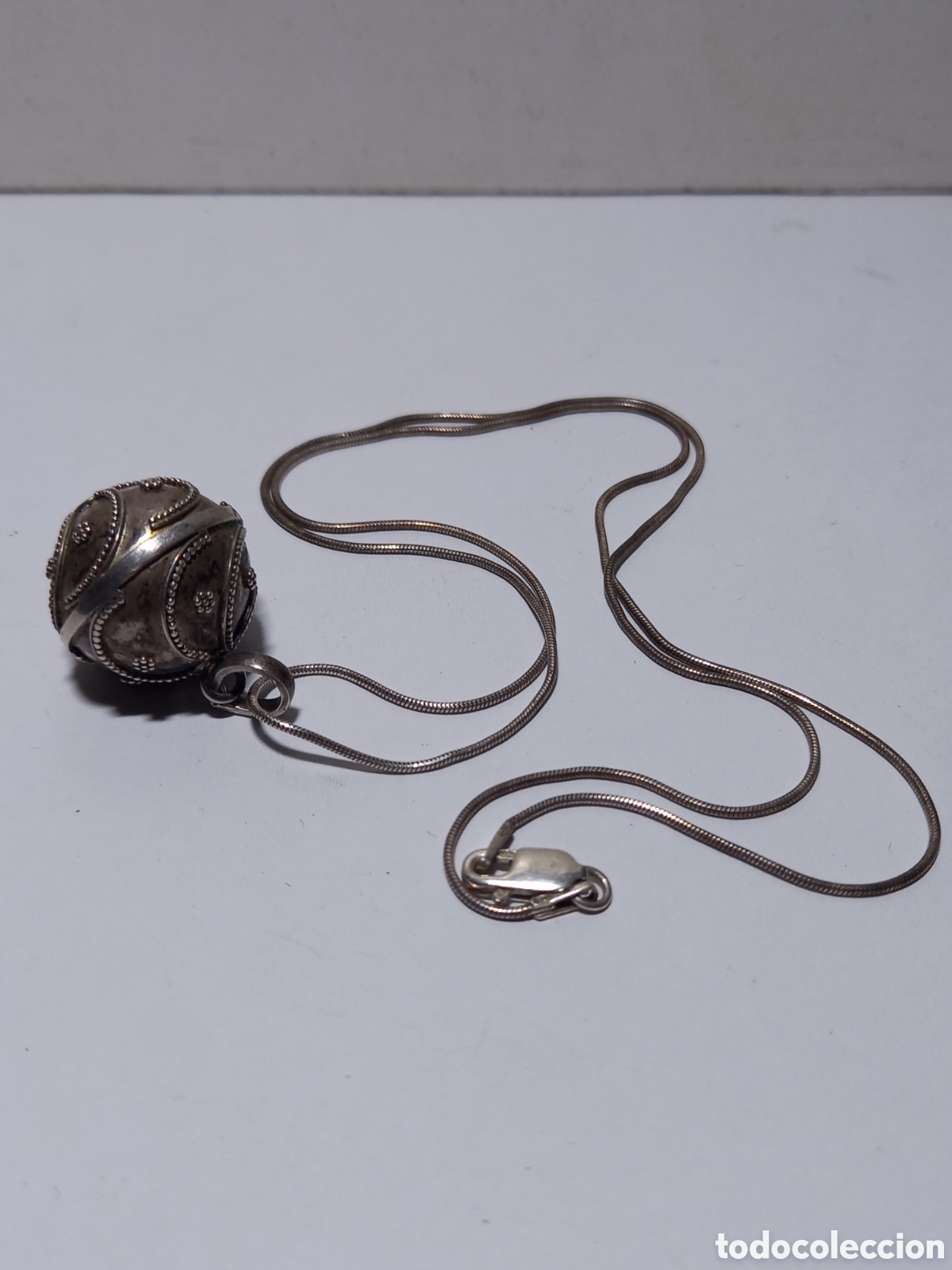 Joyeria: ANTIGUO CASCABEL EN PLATA CON CORD&Oacute;N. EXCELENTE SONIDO. - Foto 1