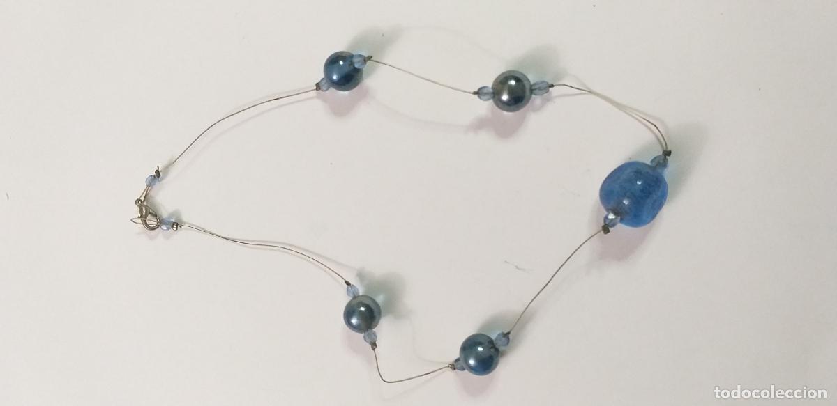 Joyeria: COLLAR. PLATEADO Y BOLAS EN AZUL. LARGO 40 CM. - Foto 3