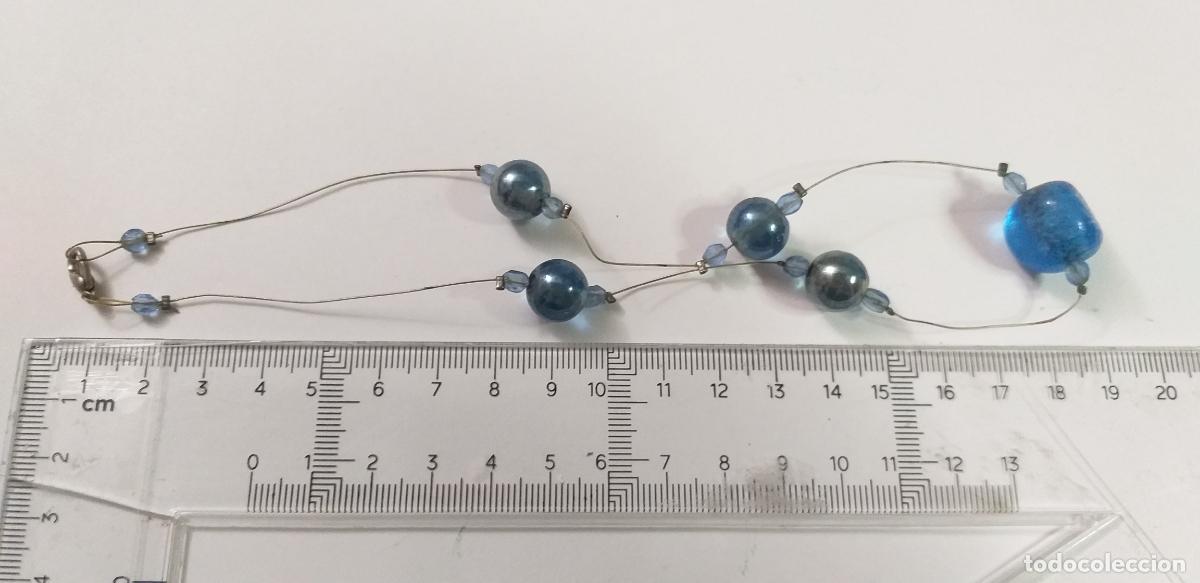 Joyeria: COLLAR. PLATEADO Y BOLAS EN AZUL. LARGO 40 CM. - Foto 9