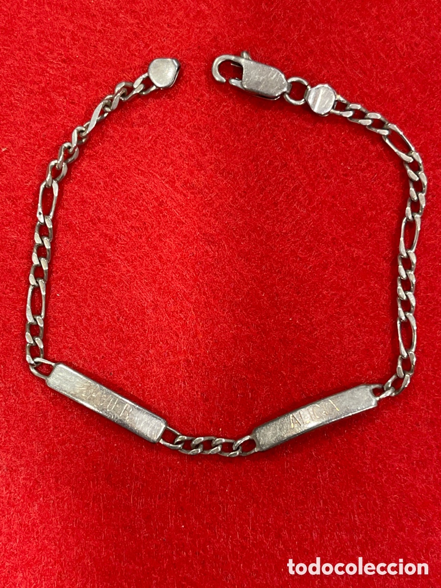 Joyeria: Pulsera en plata de ley contrastada, tipo no me olvides. - Foto 1