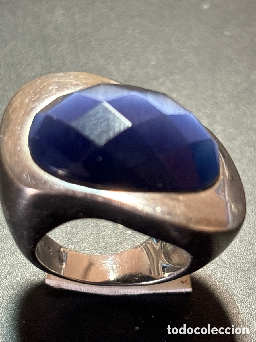 Joyeria: Anillo de plata de B. Con piedra azul. - Foto 3