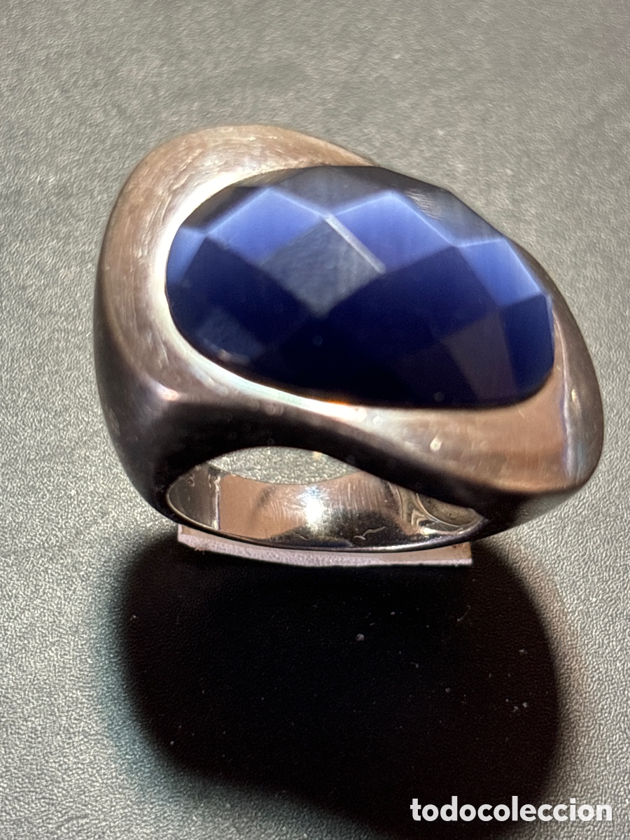 Joyeria: Anillo de plata de B. Con piedra azul. - Foto 1