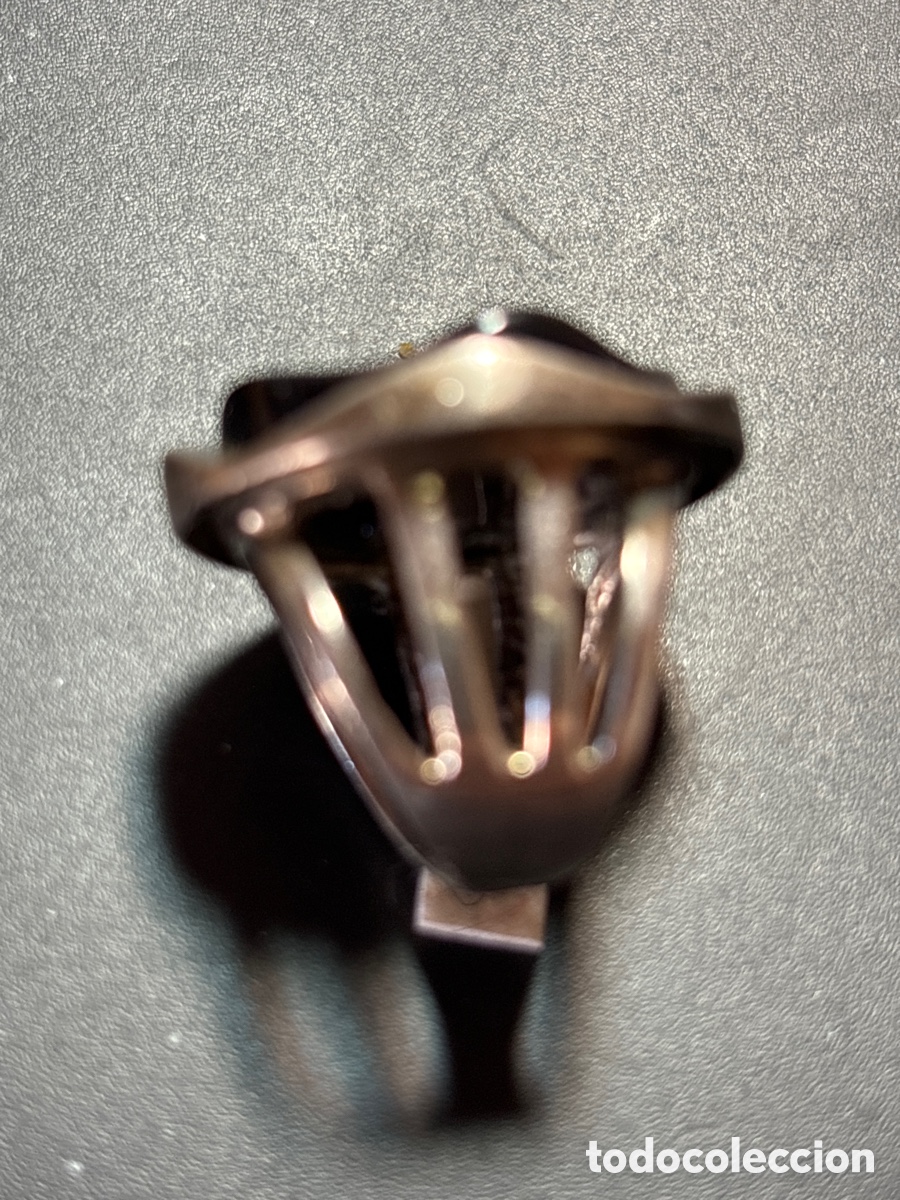 Joyeria: Anillo de plata de ley. Con piedra negra. - Foto 2