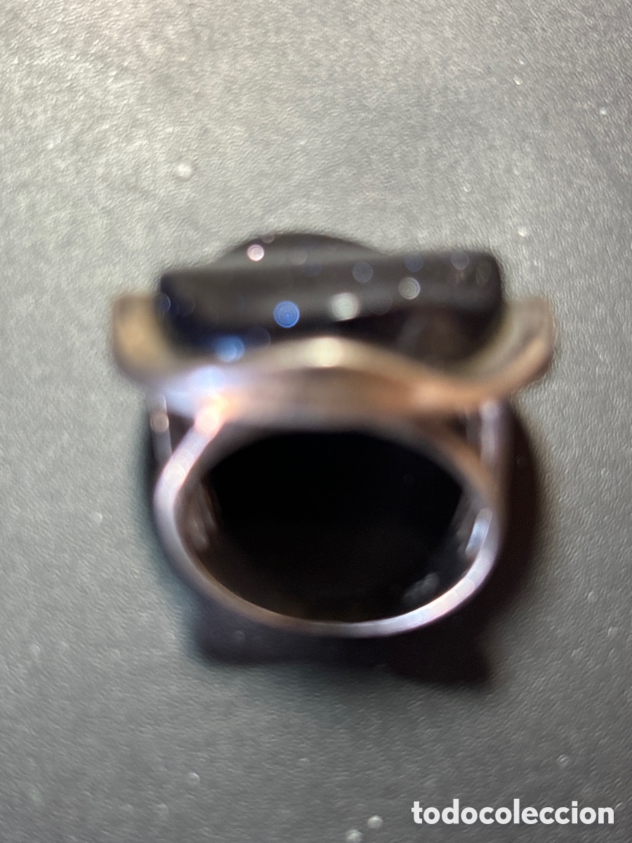 Joyeria: Anillo de plata de ley. Con piedra negra. - Foto 3