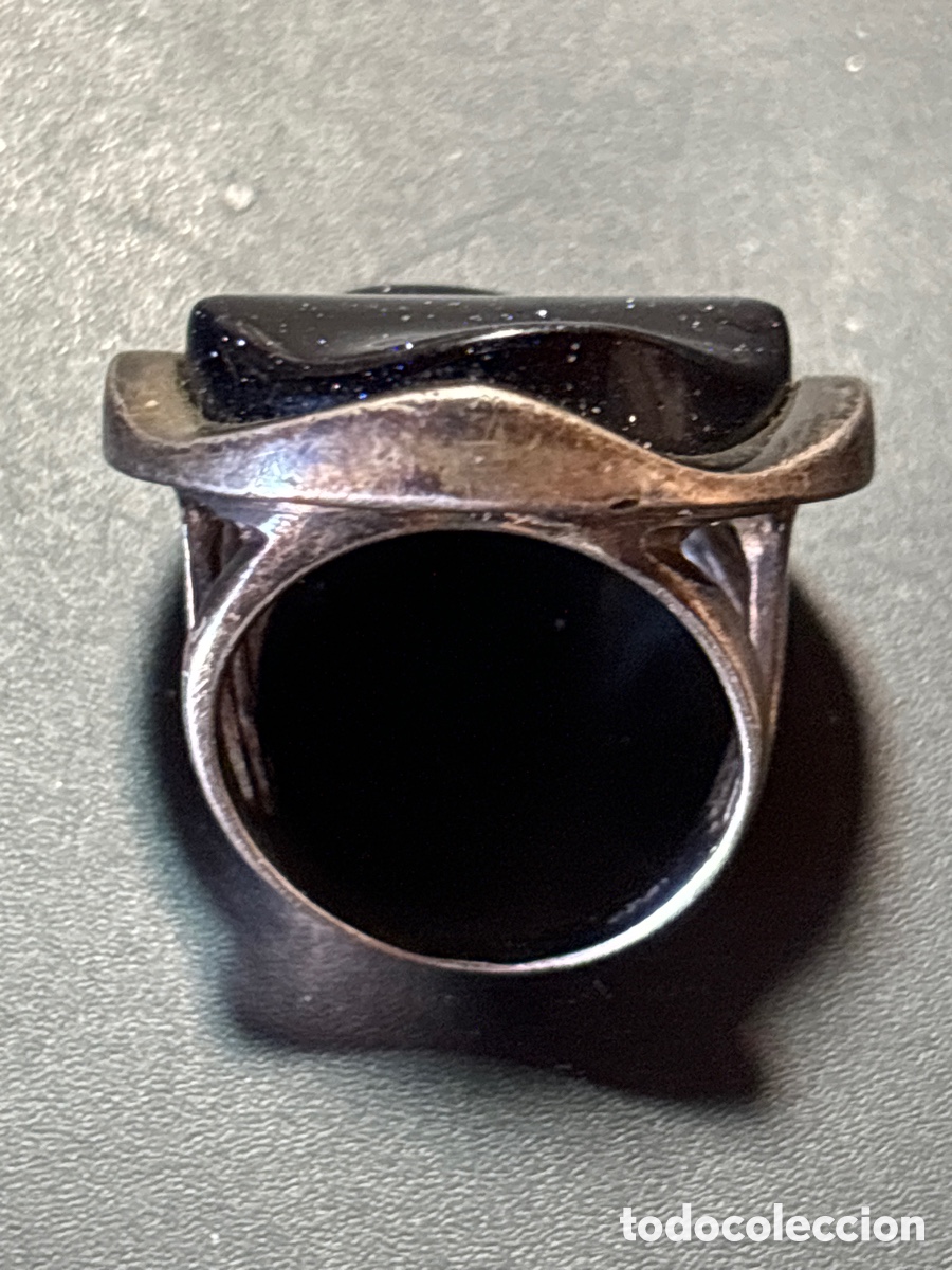 Joyeria: Anillo de plata de ley. Con piedra negra. - Foto 4