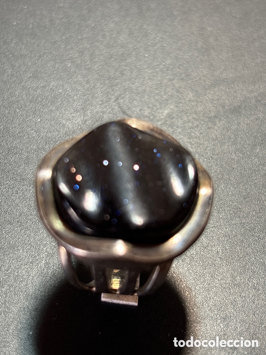 Joyeria: Anillo de plata de ley. Con piedra negra. - Foto 1