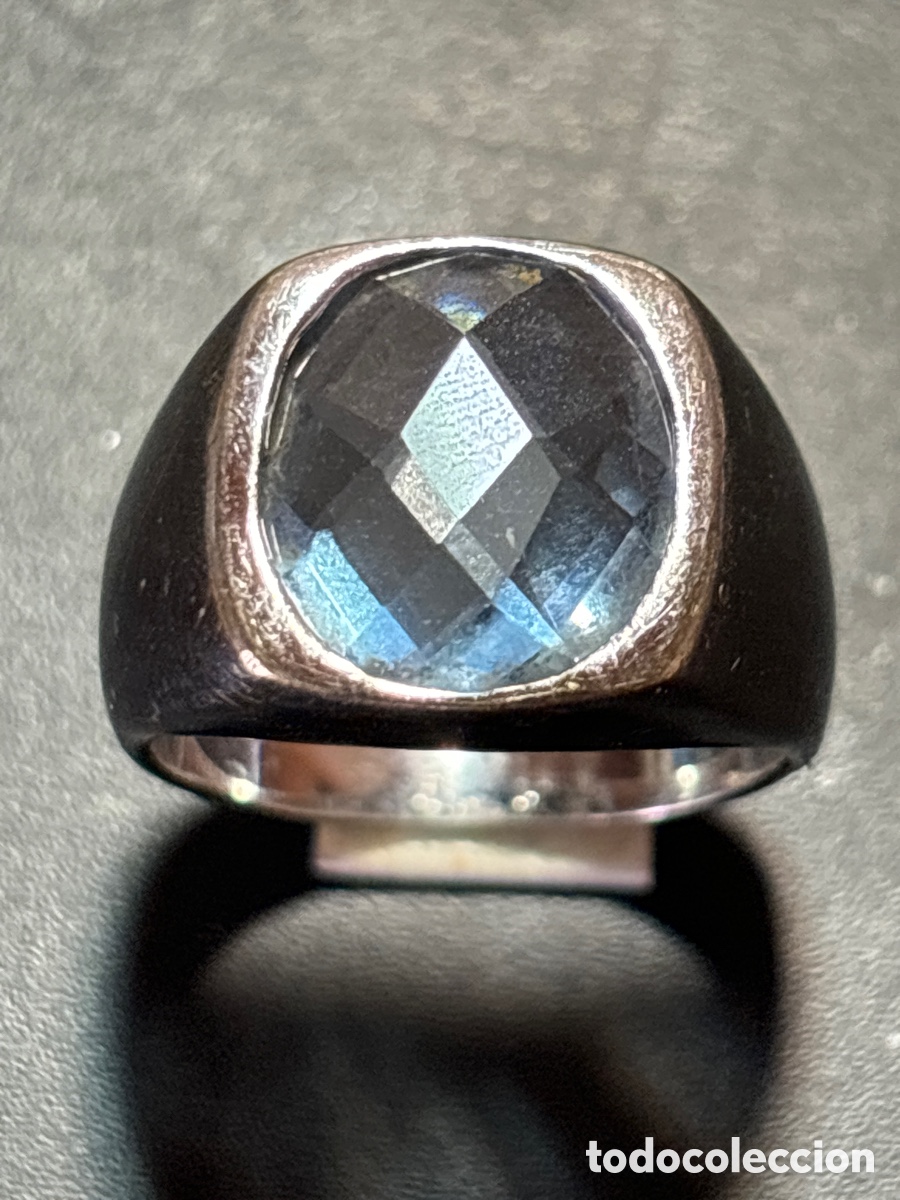 Joyeria: Anillo de plata de ley. Con piedra azul. - Foto 1