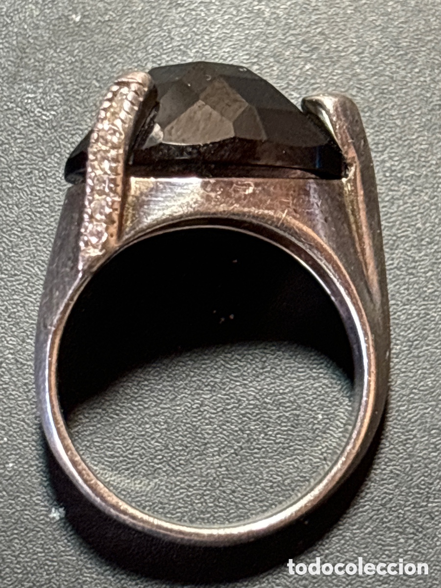 Joyeria: Anillo de plata de ley. Con piedra negra. - Foto 1