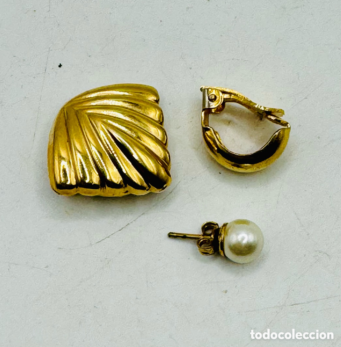 Joyeria: Antiguos Pendientes Dorados - Foto 1