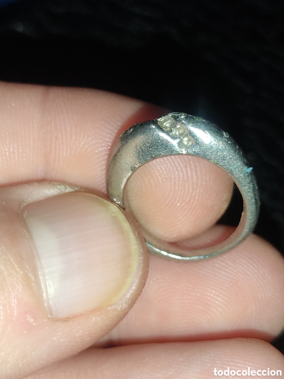 Joyeria: Anillo de metal plateado.Vintage. - Foto 4