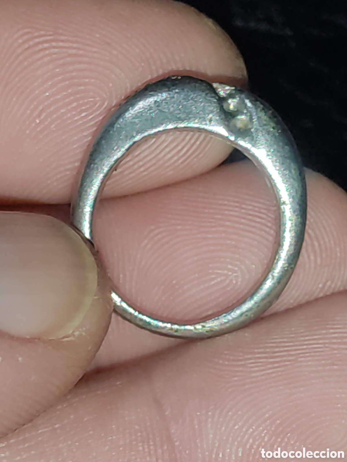 Joyeria: Anillo de metal plateado.Vintage. - Foto 1