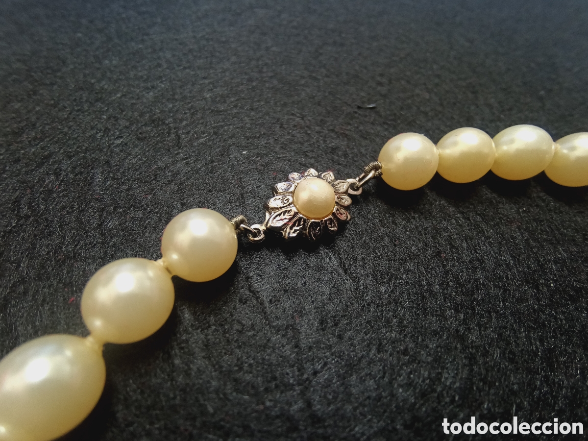 Joyeria: Collar de perlas con cierre met&aacute;lico no magn&eacute;tico. - Foto 2