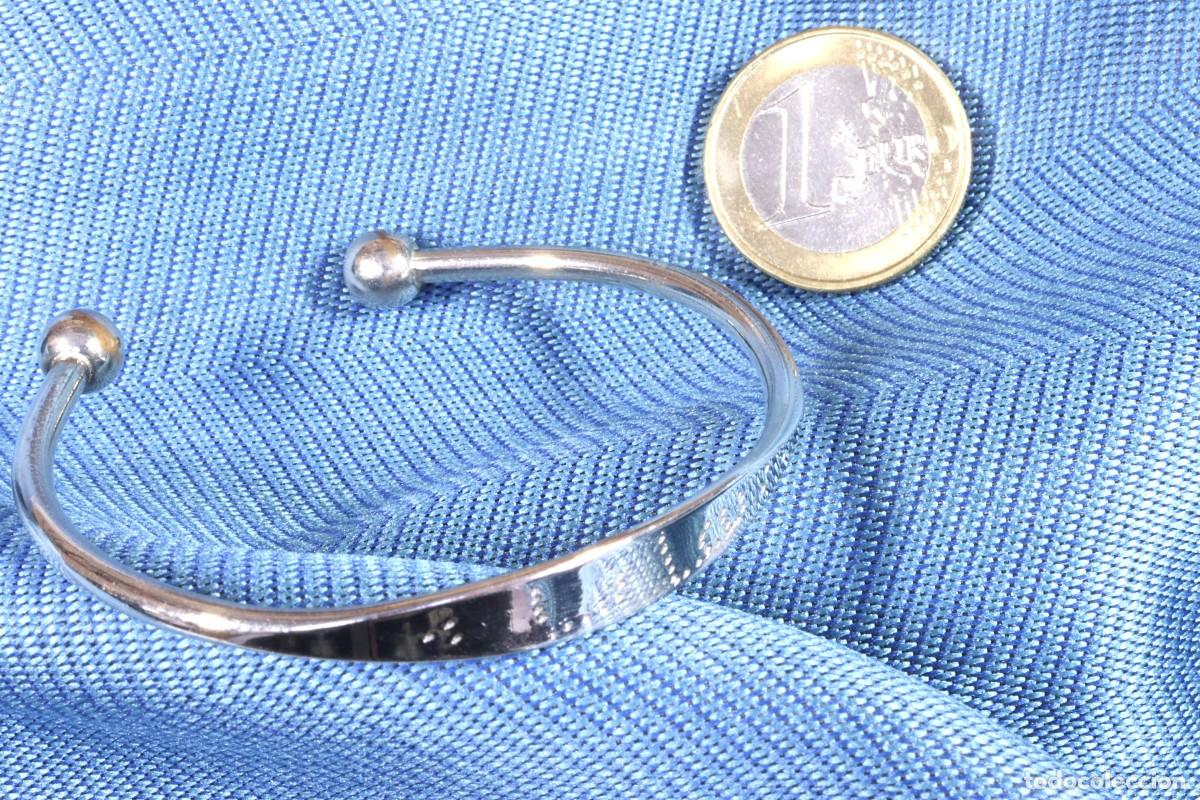Joyeria: Pulsera de plata. Abierta con bolas. Silver bracelet. Open with beads. - Foto 6