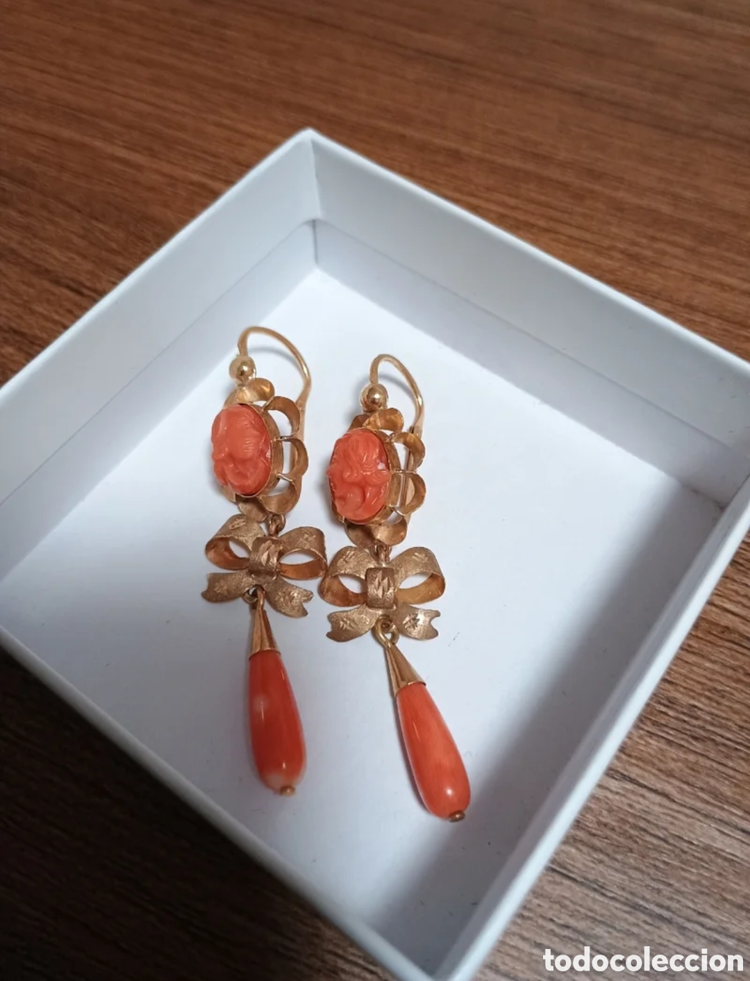 Joyeria: Pendientes de coral mediterr&aacute;neo - Foto 2