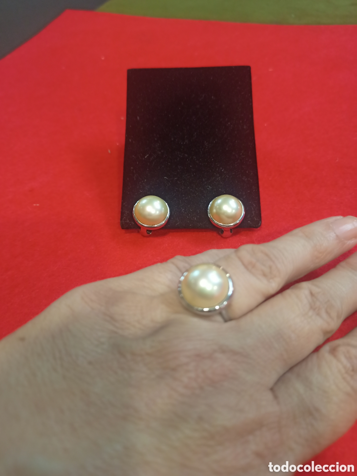 Joyeria: Conjunto de anillo y pendientes vintage. REF-5773 - Foto 2