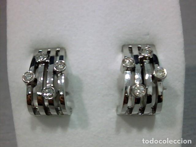 Joyeria: pendientes oro blanco 18 kts y diamantes - Foto 1