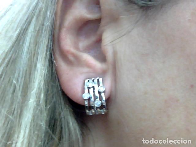 Joyeria: pendientes oro blanco 18 kts y diamantes - Foto 2