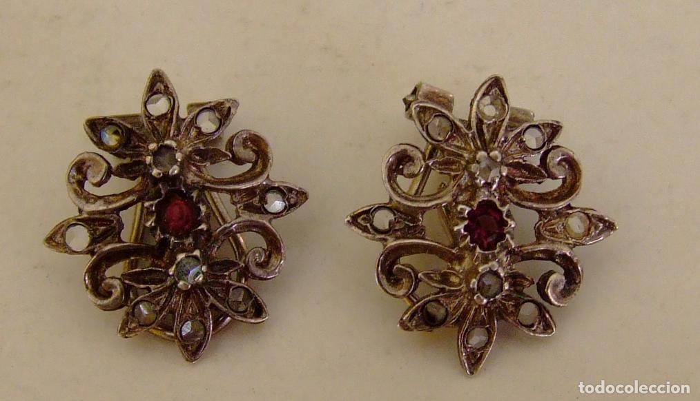 Joyeria: ANTIGUOS PENDIENTES DE PLATA Y PEQUE&Ntilde;OS BRILLANTES - Foto 1