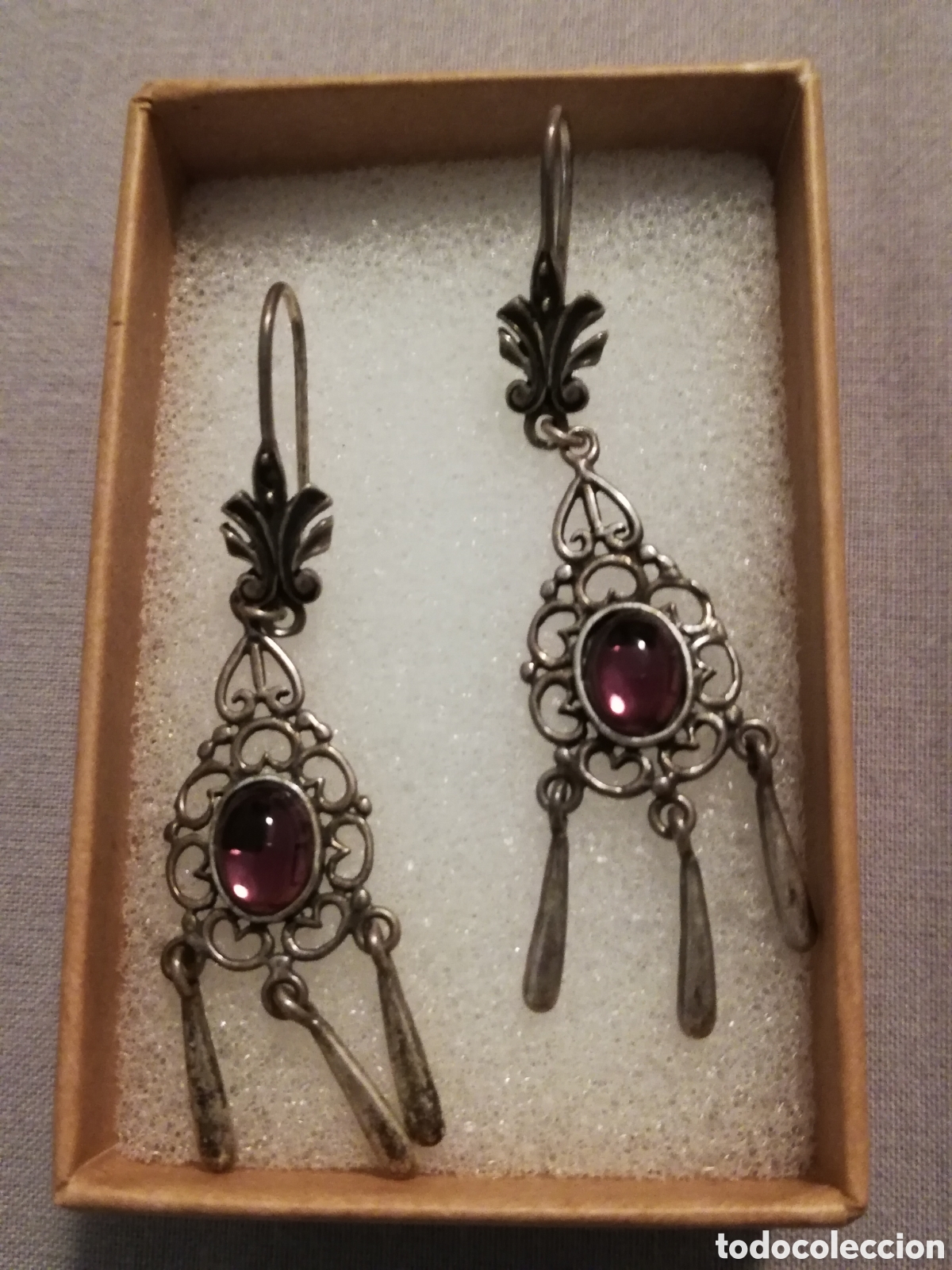 Joyeria: PENDIENTES LARGOS DE PLATA VINTAGE. ART DECO - Foto 2