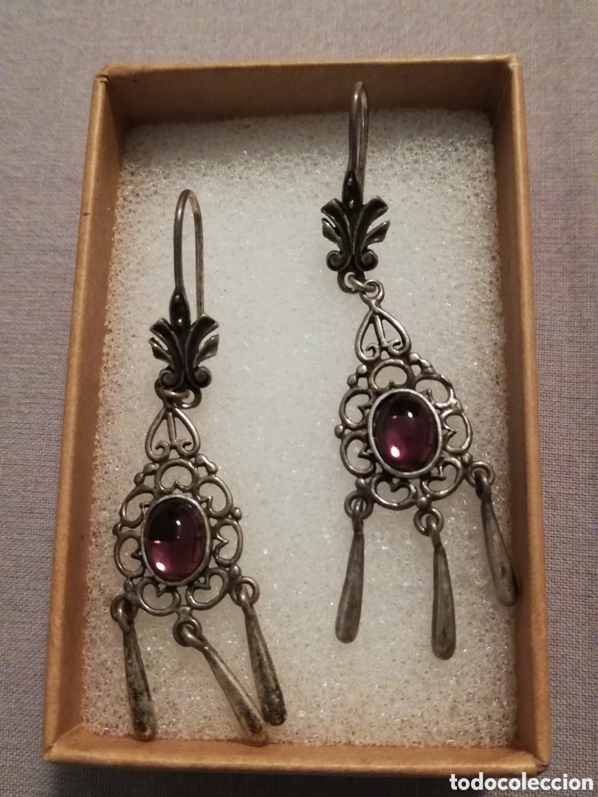 Joyeria: PENDIENTES LARGOS DE PLATA VINTAGE. ART DECO - Foto 1