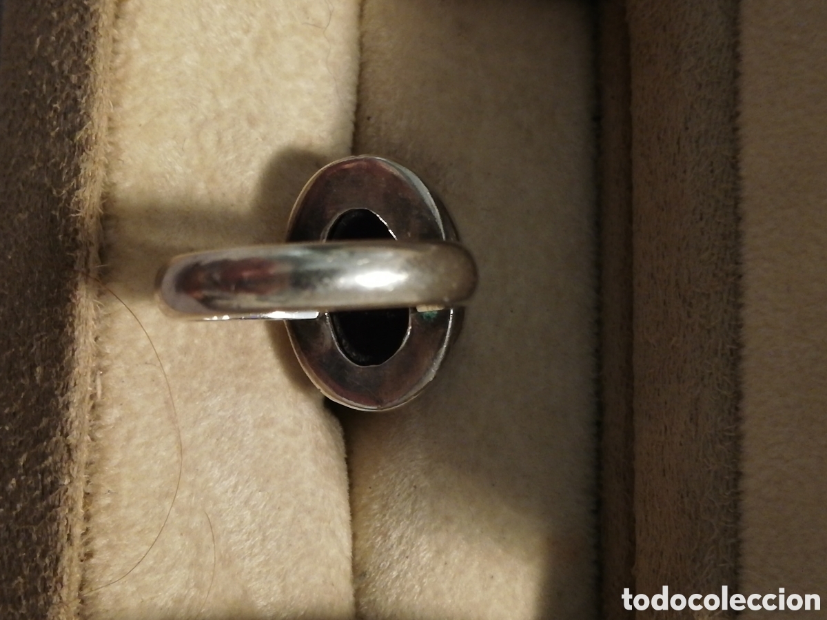 Joyeria: VINTAGE. ROBUSTO ANILLO DE PLATA CON PIEDRA - Foto 6