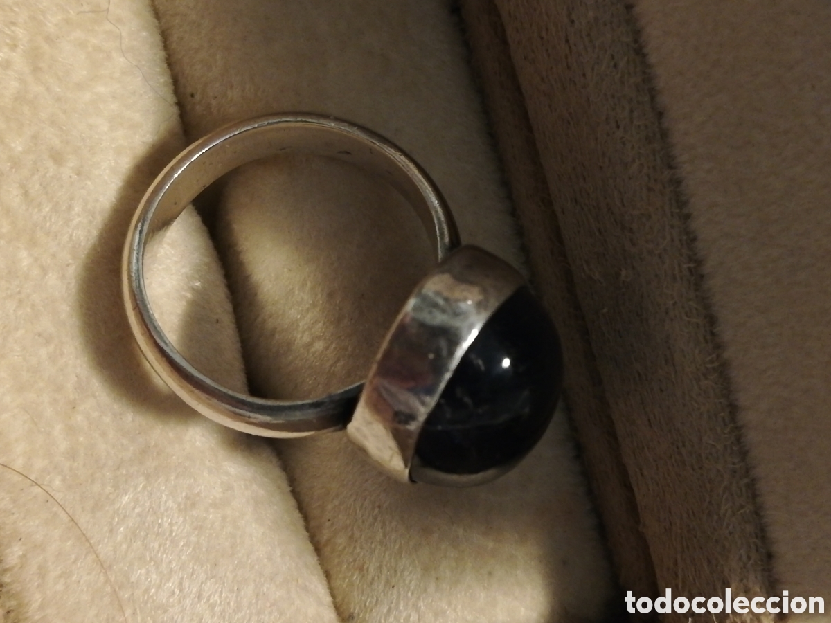 Joyeria: VINTAGE. ROBUSTO ANILLO DE PLATA CON PIEDRA - Foto 7